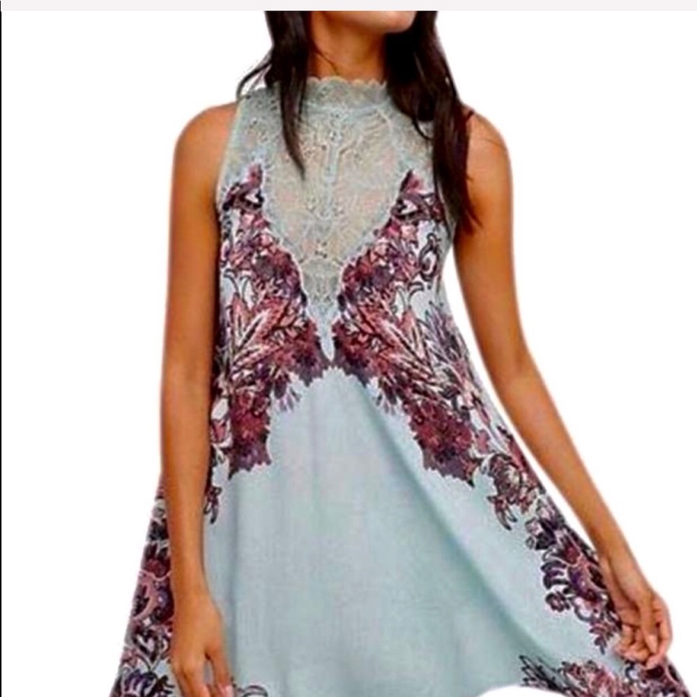 NWT Free People  Mint Floral Dress
